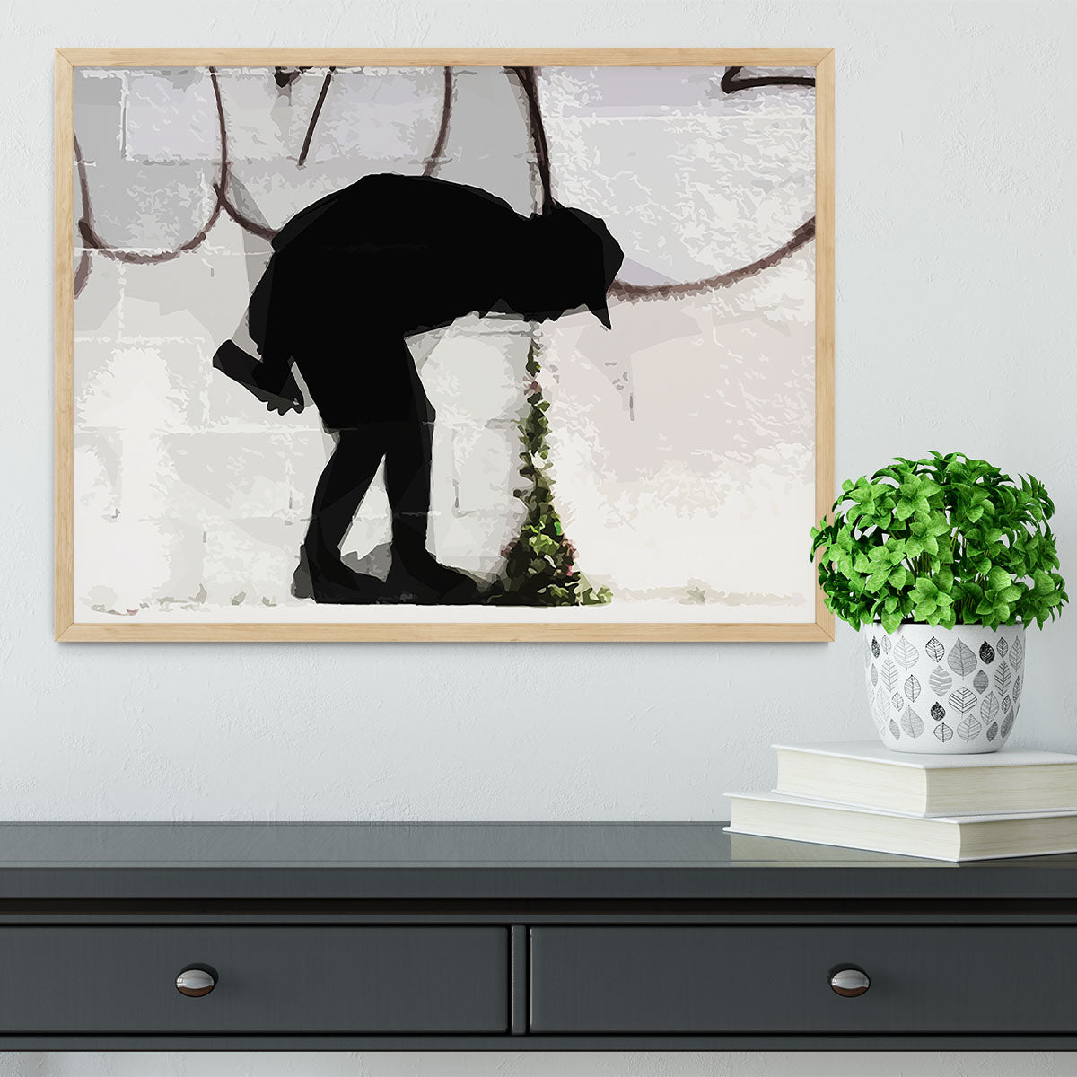Banksy Better Out Than In Framed Print - Canvas Art Rocks - 4