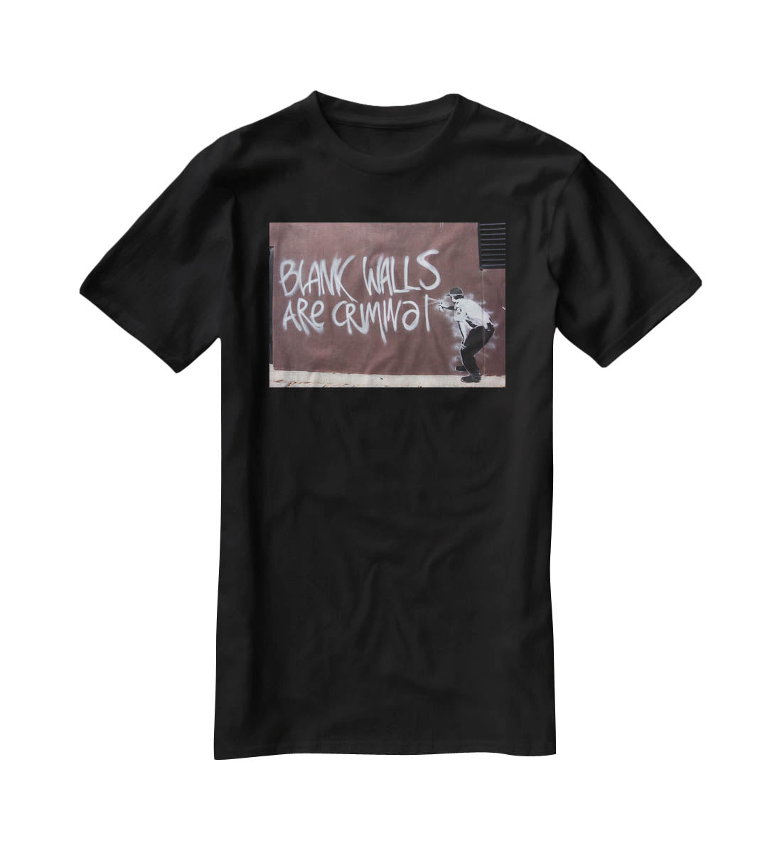 Banksy Blank Walls Are Criminal T-Shirt - Canvas Art Rocks - 1