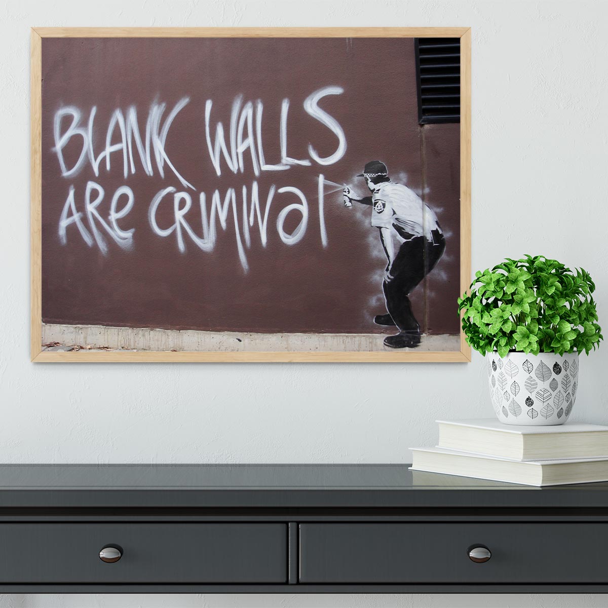 Banksy Blank Walls Are Criminal Framed Print - Canvas Art Rocks - 4