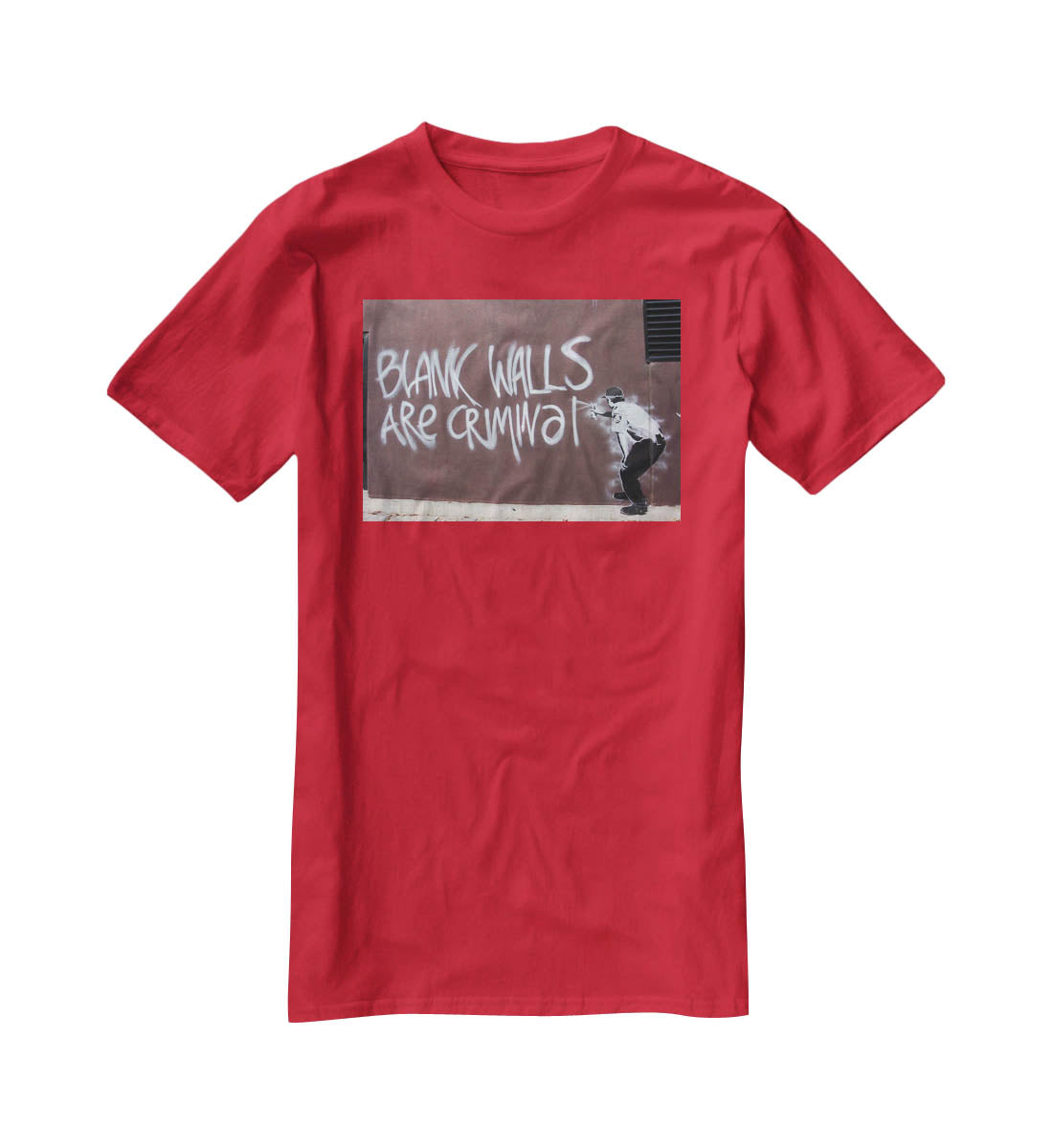Banksy Blank Walls Are Criminal T-Shirt - Canvas Art Rocks - 4