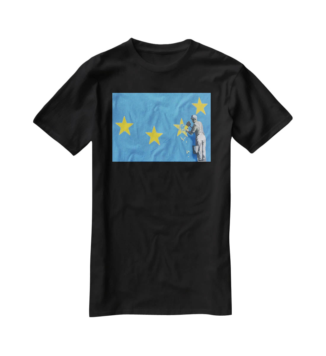 Banksy Brexit Star Dover T-Shirt - Canvas Art Rocks - 1