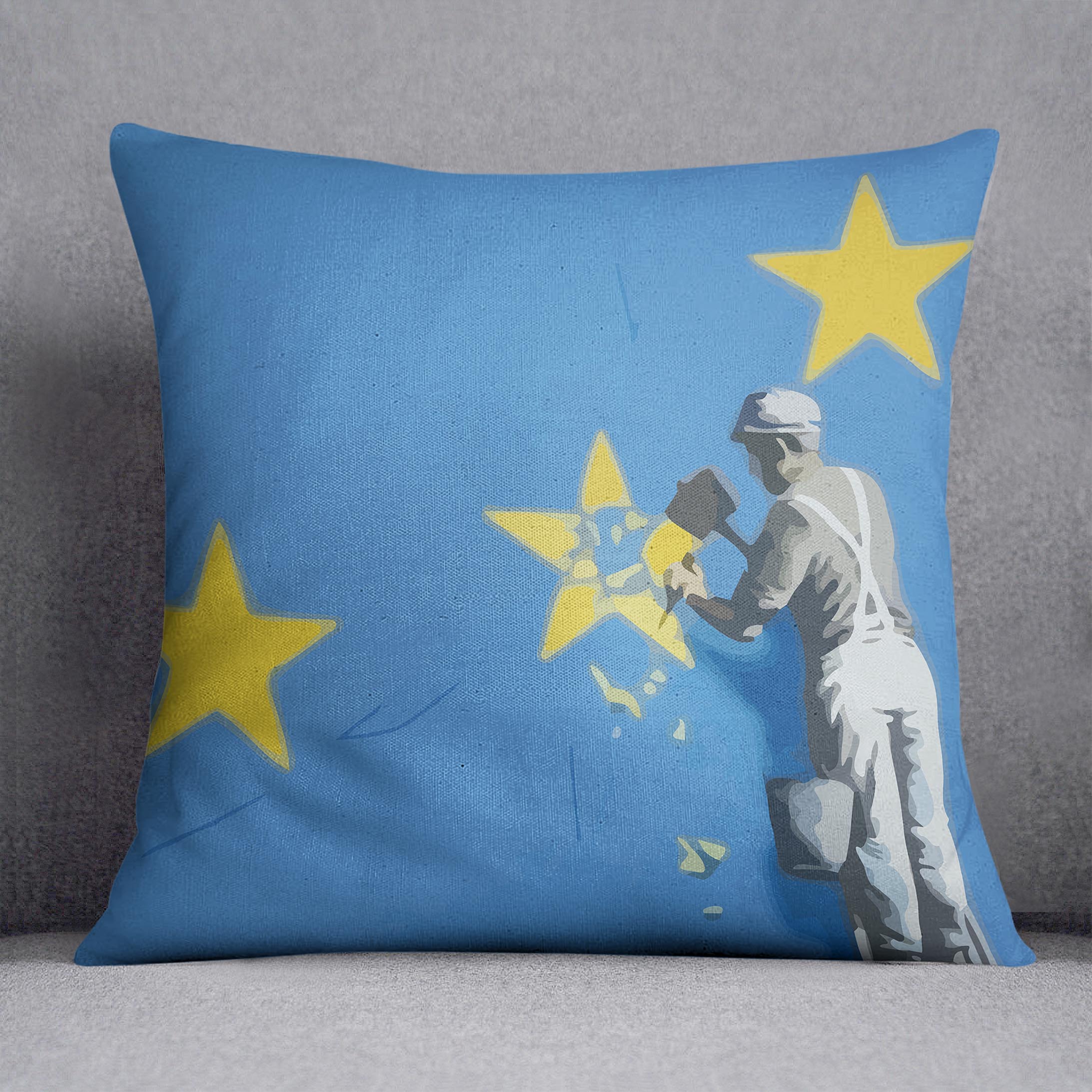 Banksy Brexit Star Dover Cushion