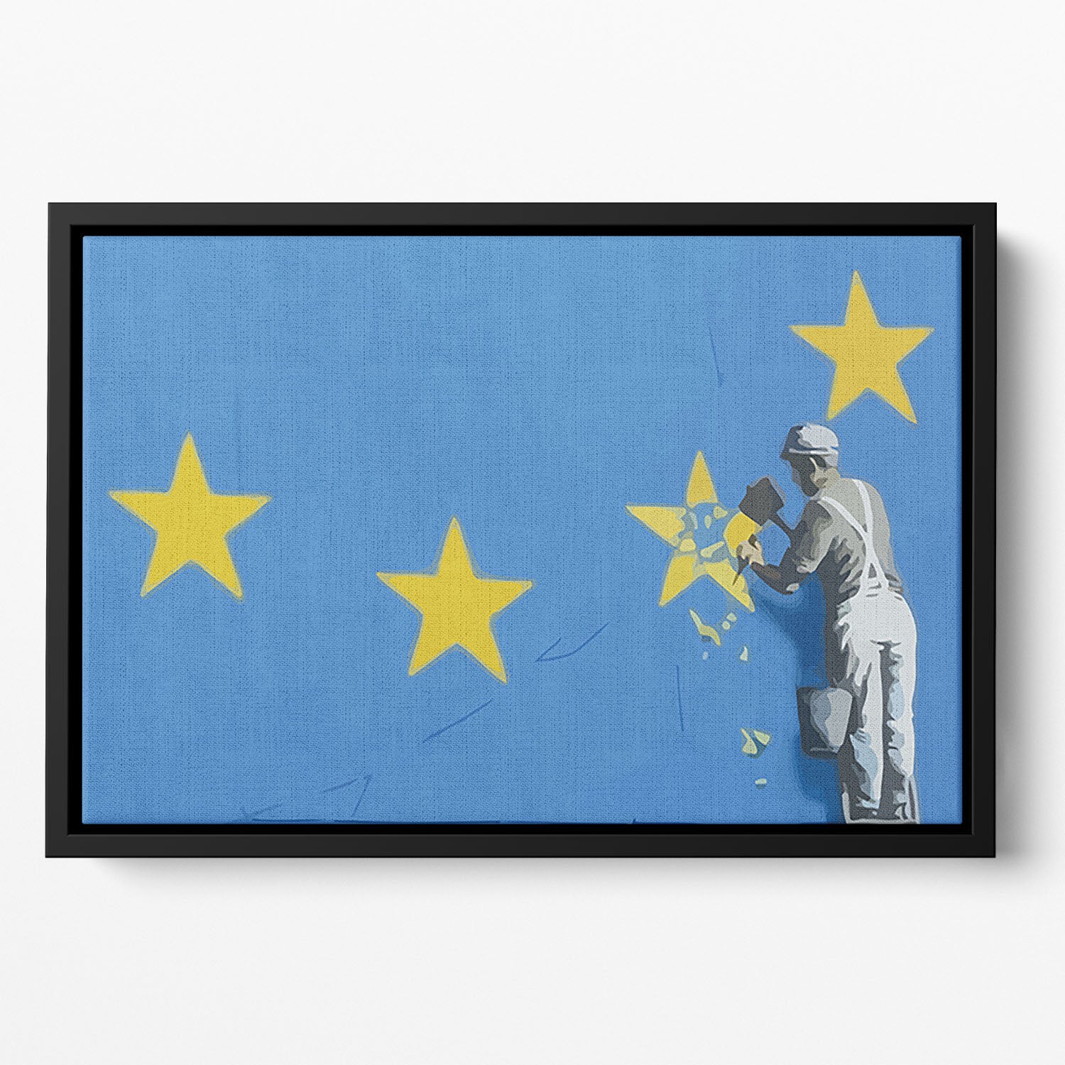 Banksy Brexit Star Dover Floating Framed Canvas