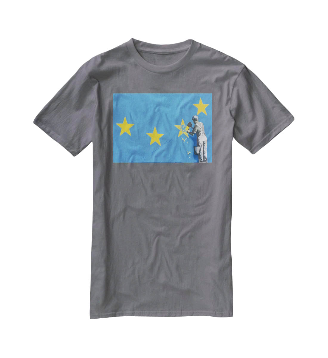 Banksy Brexit Star Dover T-Shirt - Canvas Art Rocks - 3
