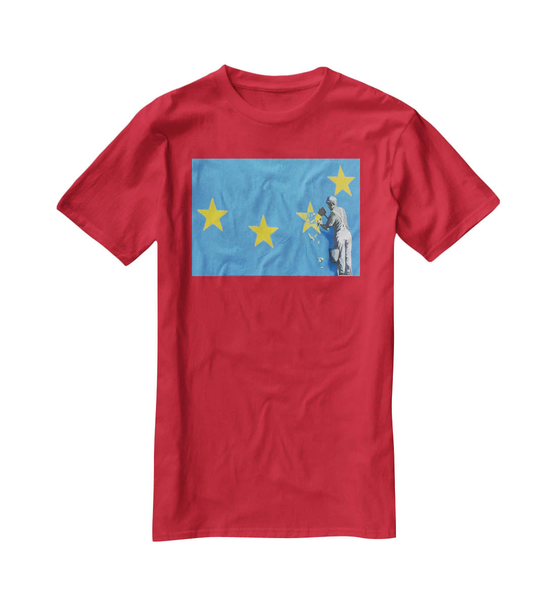 Banksy Brexit Star Dover T-Shirt - Canvas Art Rocks - 4