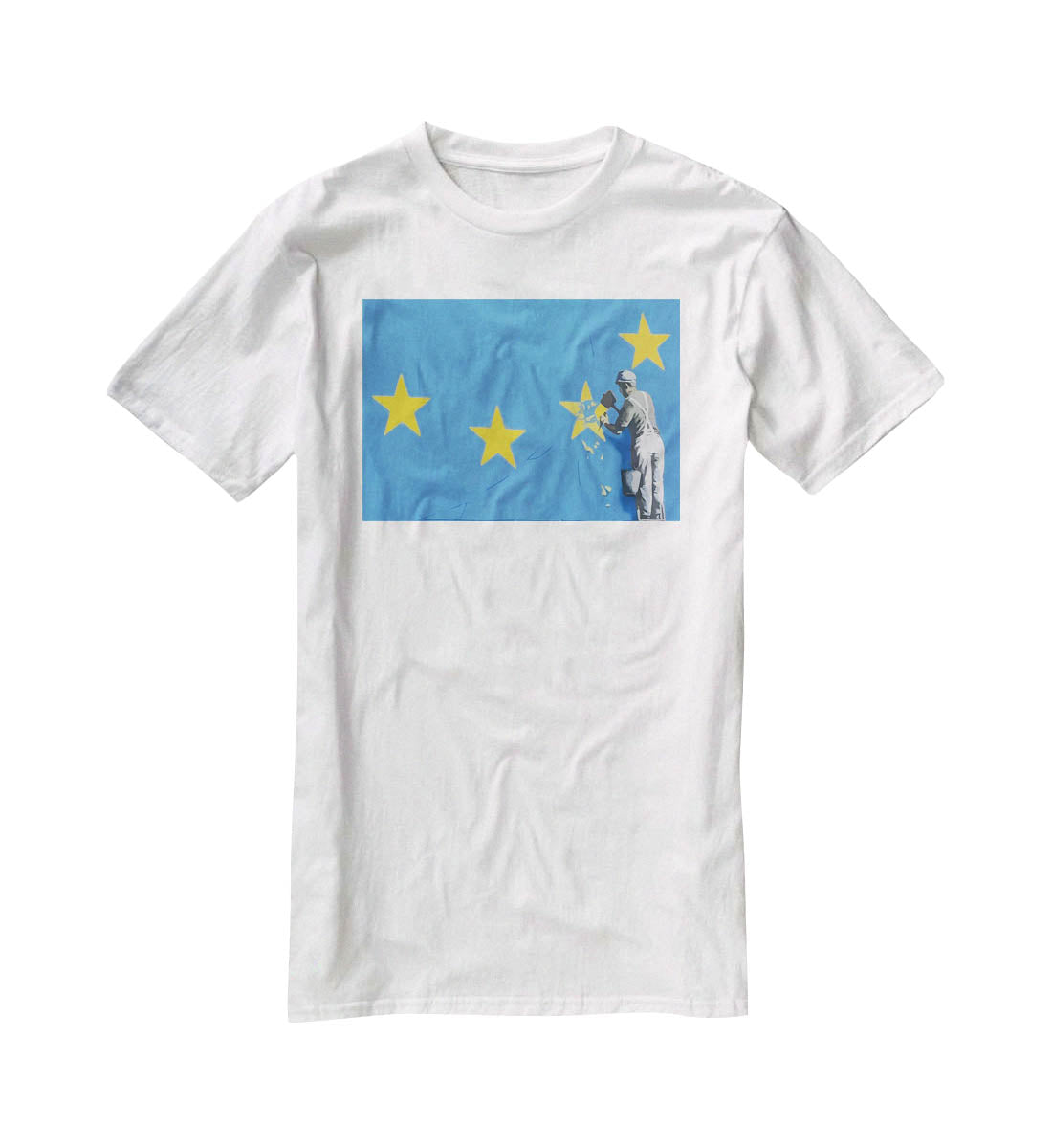 Banksy Brexit Star Dover T-Shirt - Canvas Art Rocks - 5