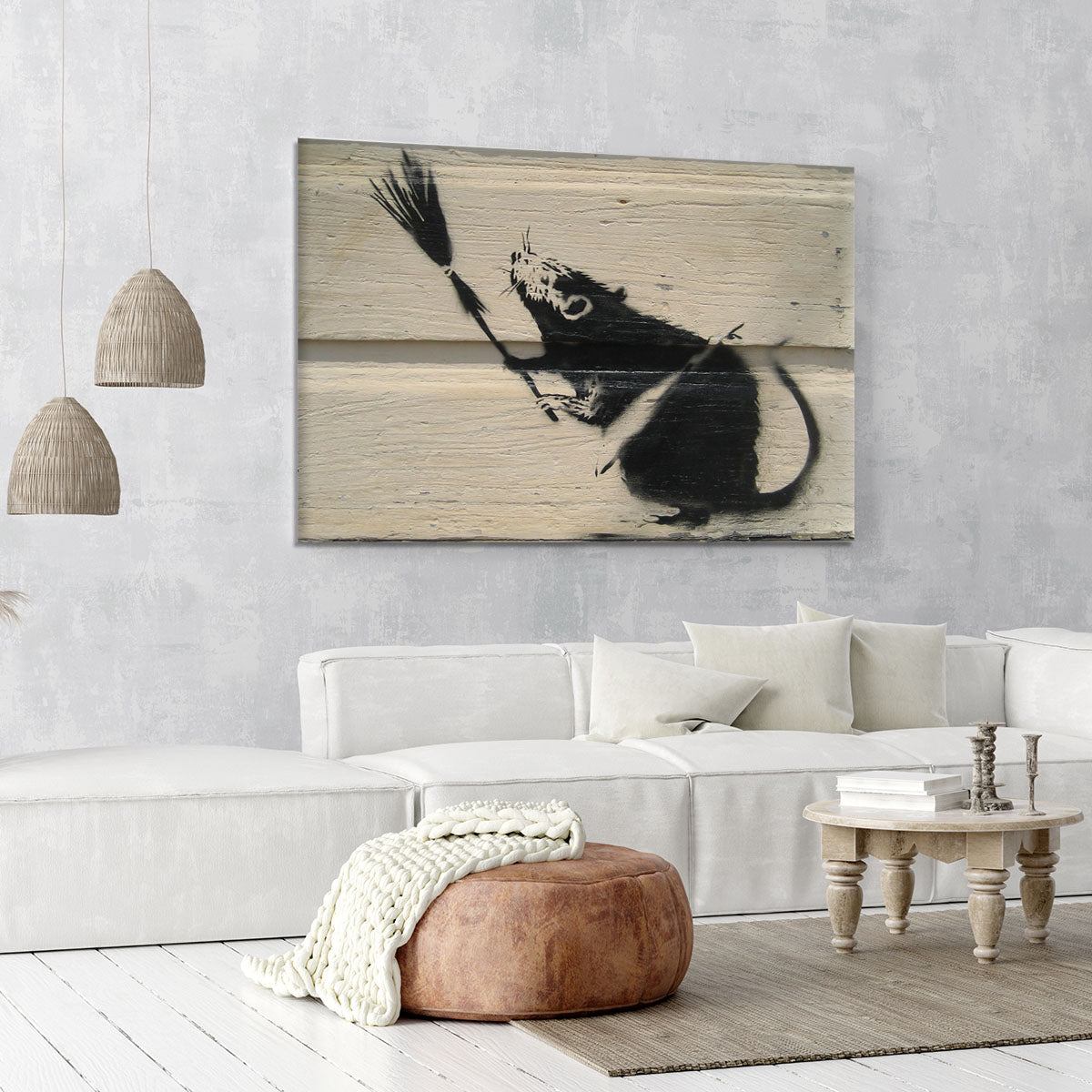 Banksy Broom Rat Canvas Print or Poster - Canvas Art Rocks - 6