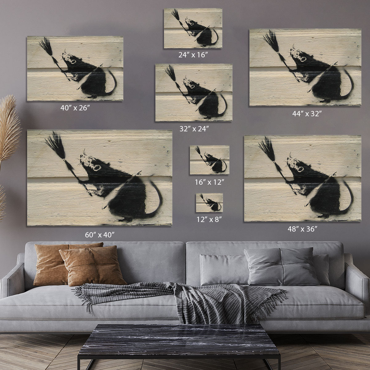 Banksy Broom Rat Canvas Print or Poster - Canvas Art Rocks - 7