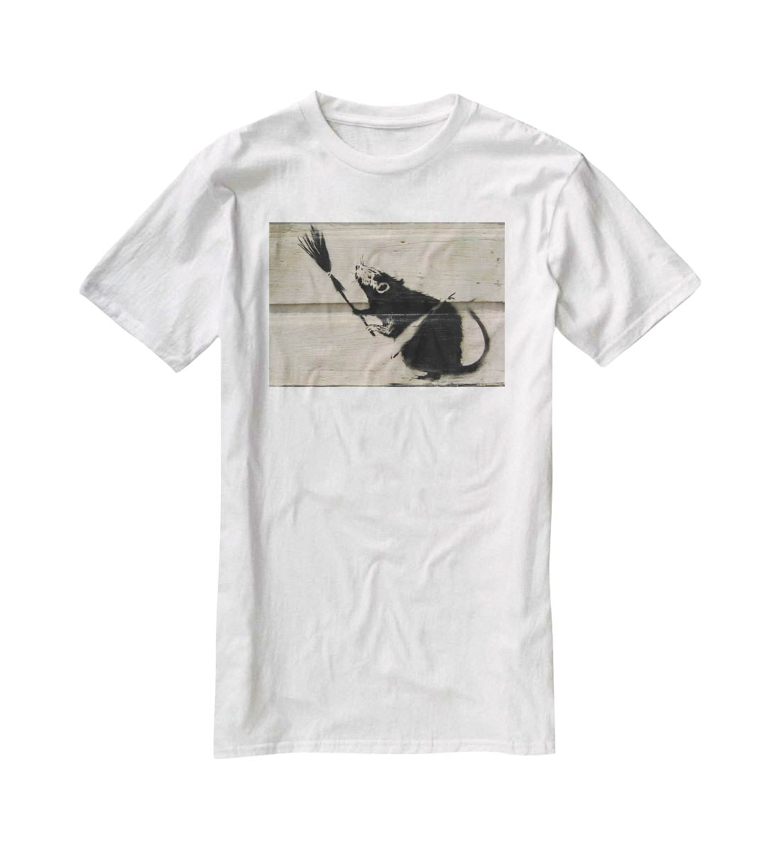 Banksy Broom Rat T-Shirt - Canvas Art Rocks - 5