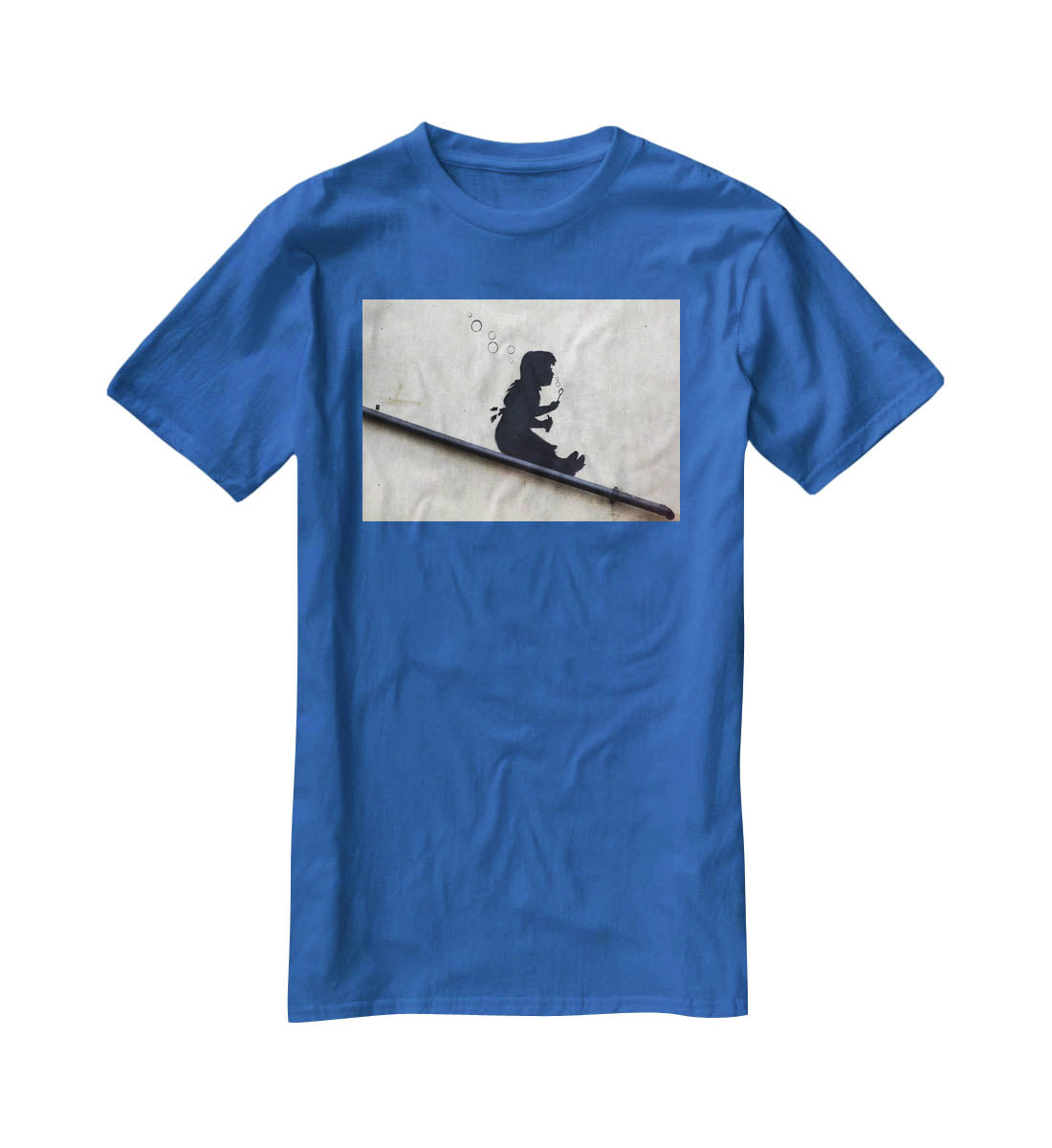 Banksy Bubble Slide Girl T-Shirt - Canvas Art Rocks - 2