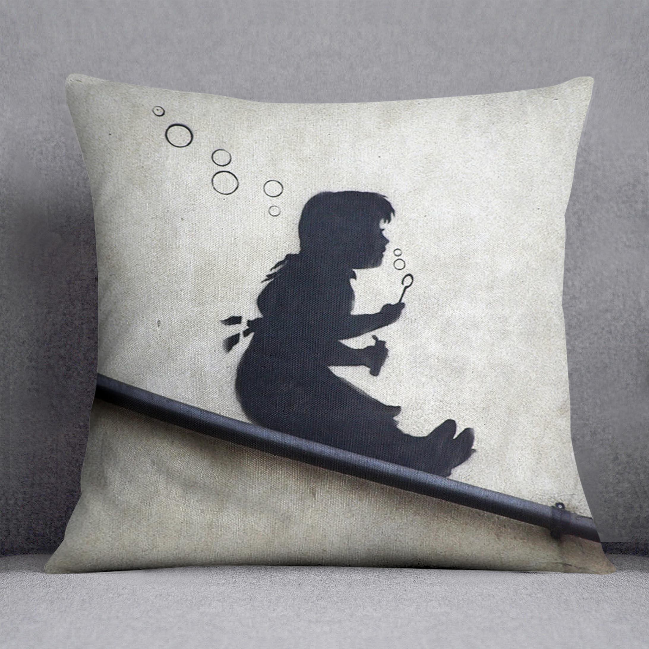 Banksy Bubble Slide Girl Cushion
