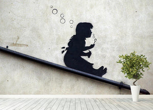 Banksy Bubble Slide Girl Wall Mural Wallpaper - Canvas Art Rocks - 4