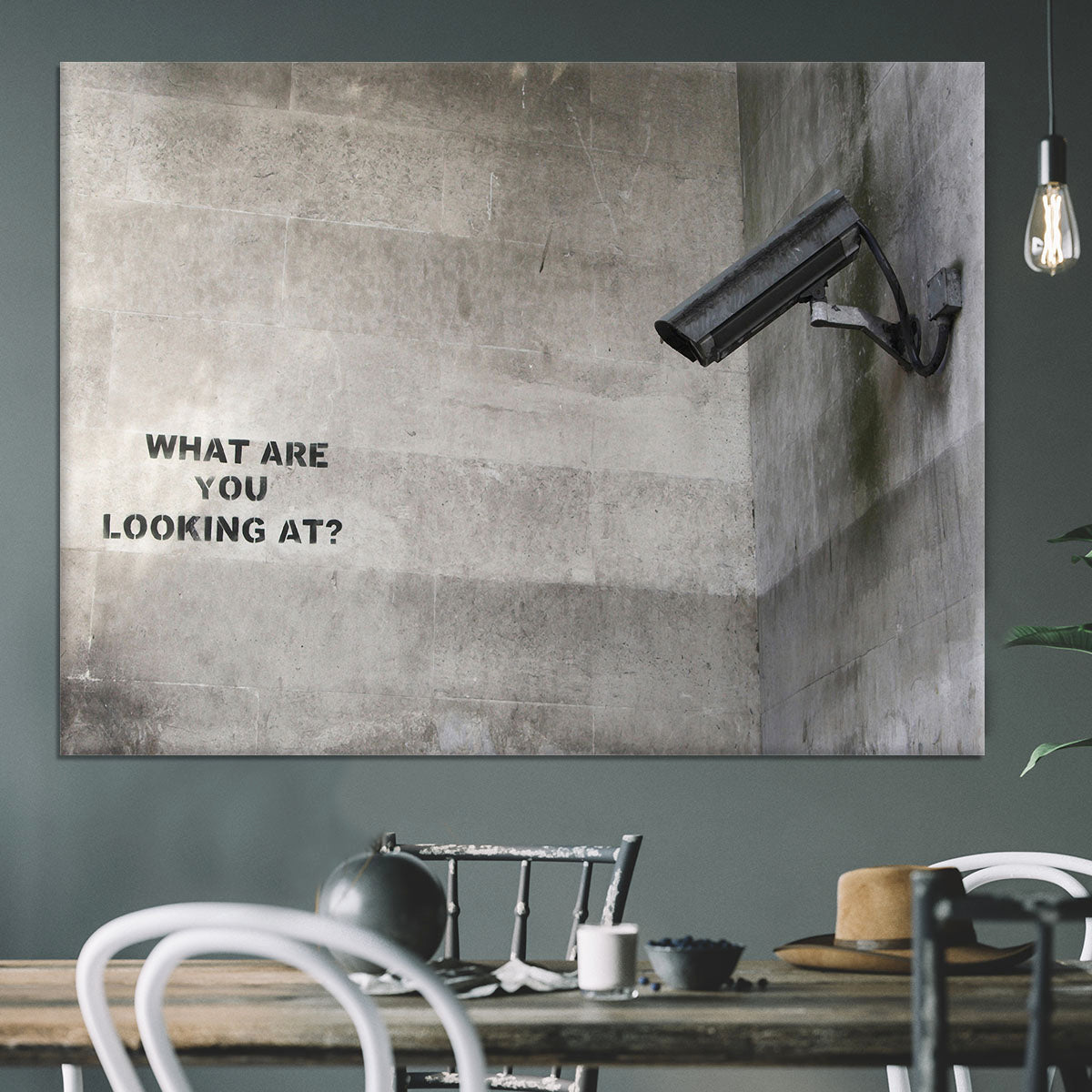 Banksy CCTV What Are You Looking at Canvas Print or Poster - Canvas Art Rocks - 3