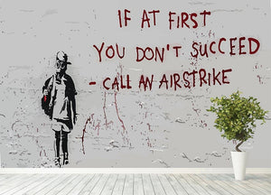 Banksy Call An Airstrike Wall Mural Wallpaper - Canvas Art Rocks - 4