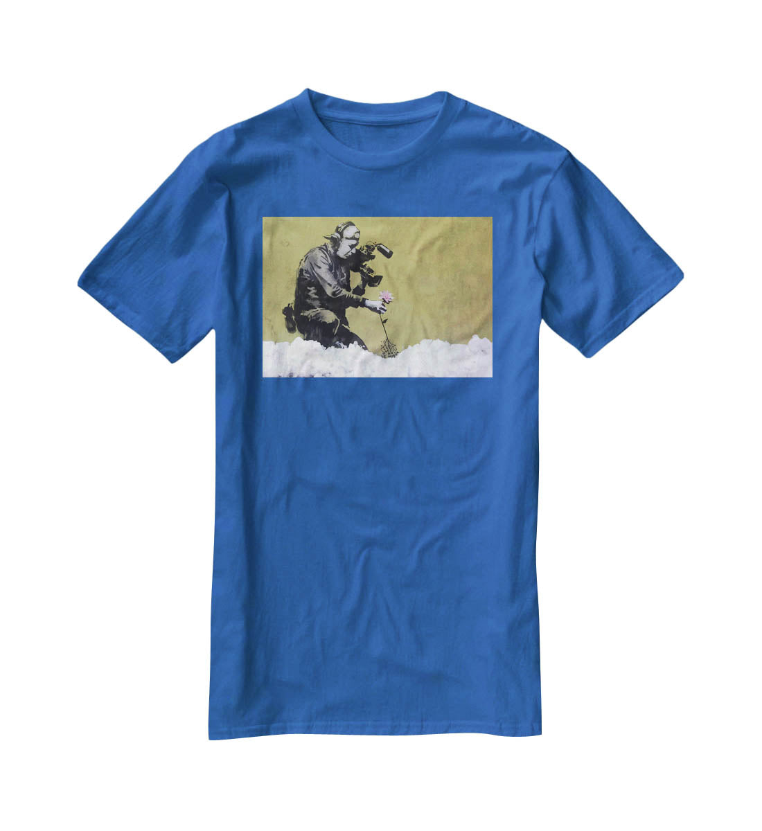 Banksy Cameraman and Flower T-Shirt - Canvas Art Rocks - 2