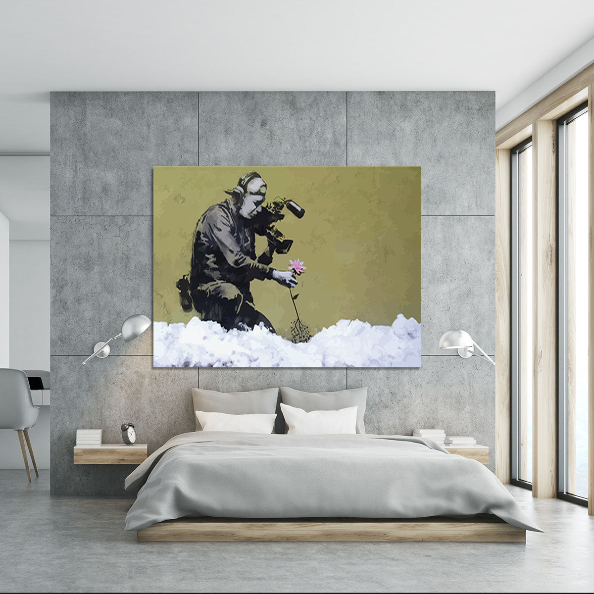 Banksy Cameraman and Flower Canvas Print or Poster - Canvas Art Rocks - 5