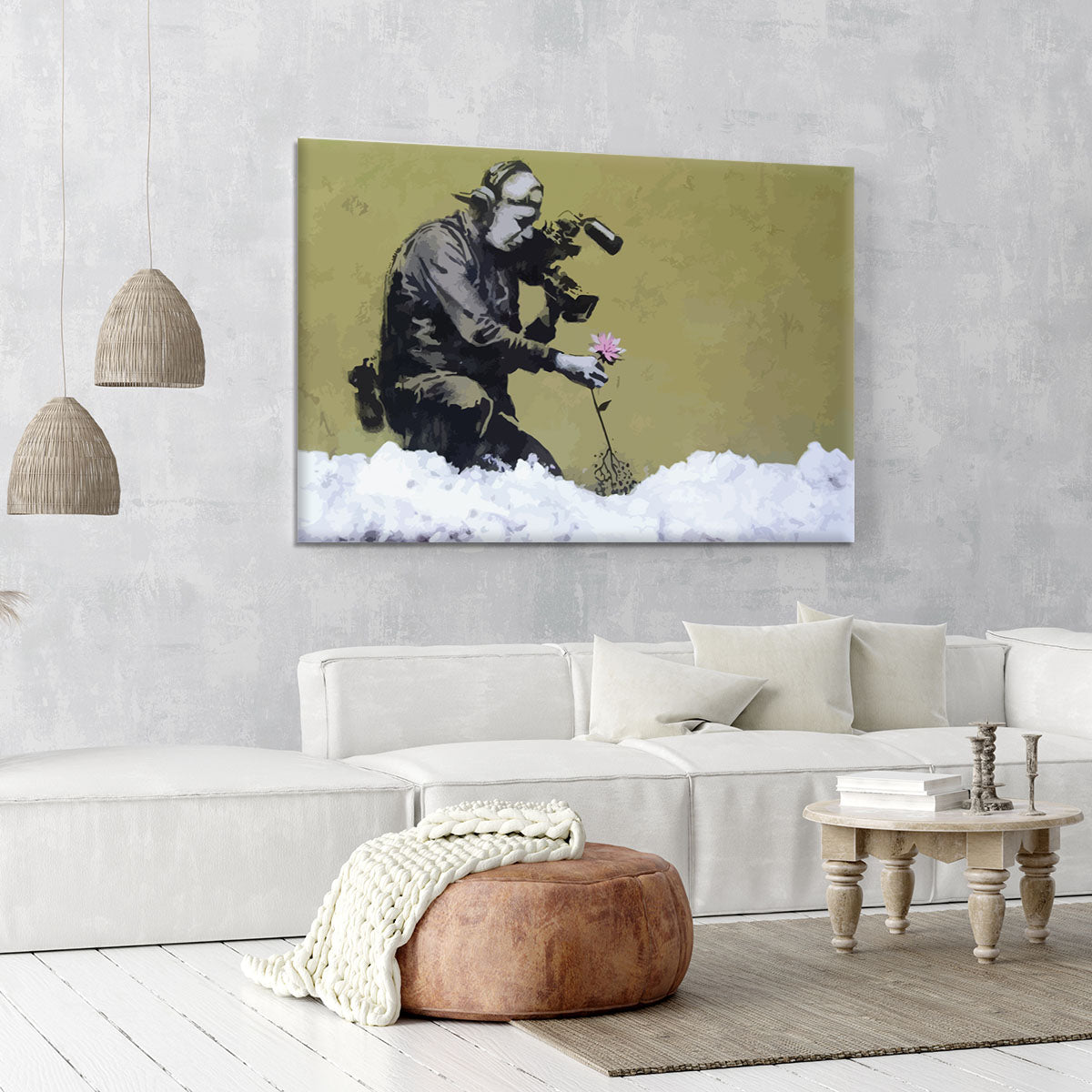 Banksy Cameraman and Flower Canvas Print or Poster - Canvas Art Rocks - 6