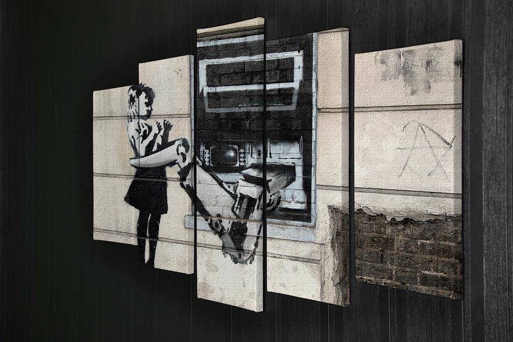 Banksy Cash Machine Girl 5 Split Panel Canvas - Canvas Art Rocks - 2