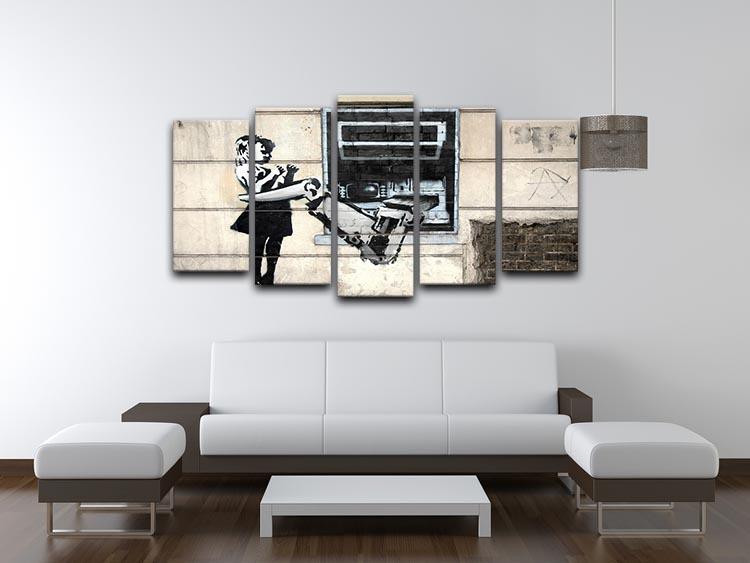 Banksy Cash Machine Girl 5 Split Panel Canvas - Canvas Art Rocks - 3