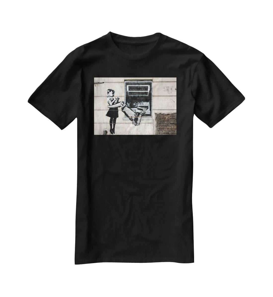 Banksy Cash Machine Girl T-Shirt - Canvas Art Rocks - 1