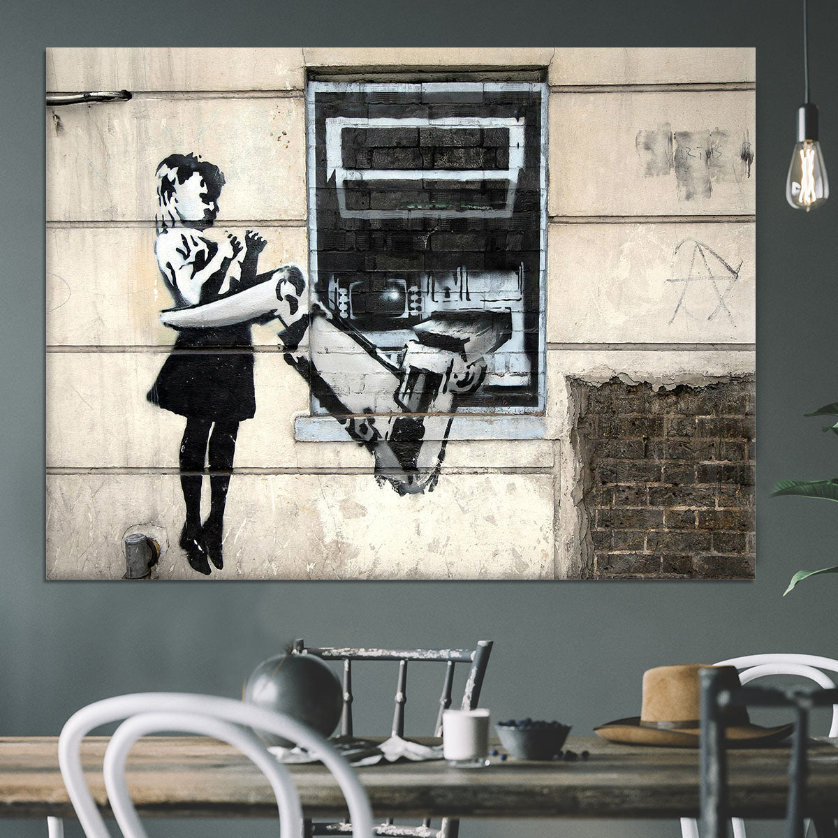 Banksy Cash Machine Girl Canvas Print or Poster - Canvas Art Rocks - 3