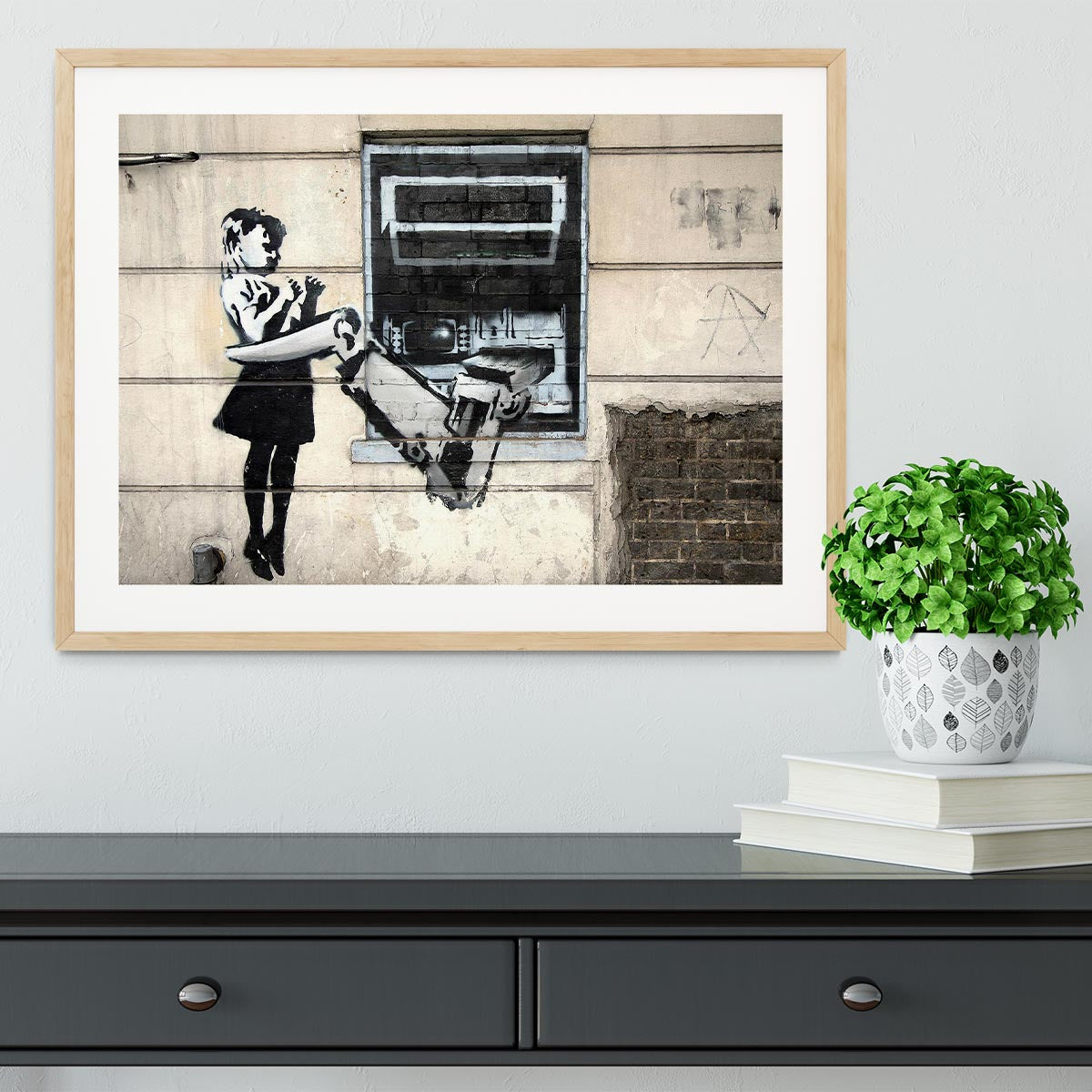 Banksy Cash Machine Girl Framed Print - Canvas Art Rocks - 3