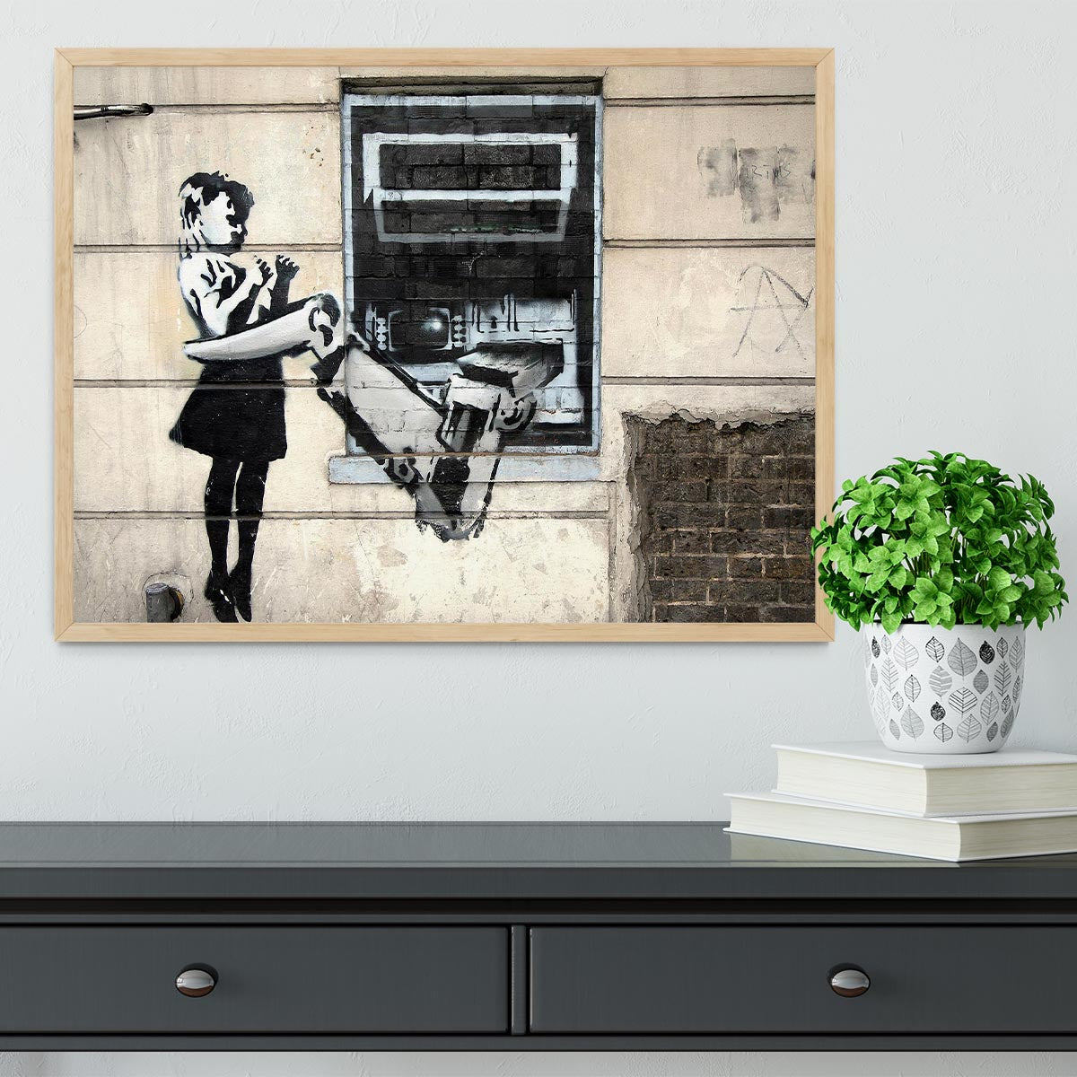Banksy Cash Machine Girl Framed Print - Canvas Art Rocks - 4