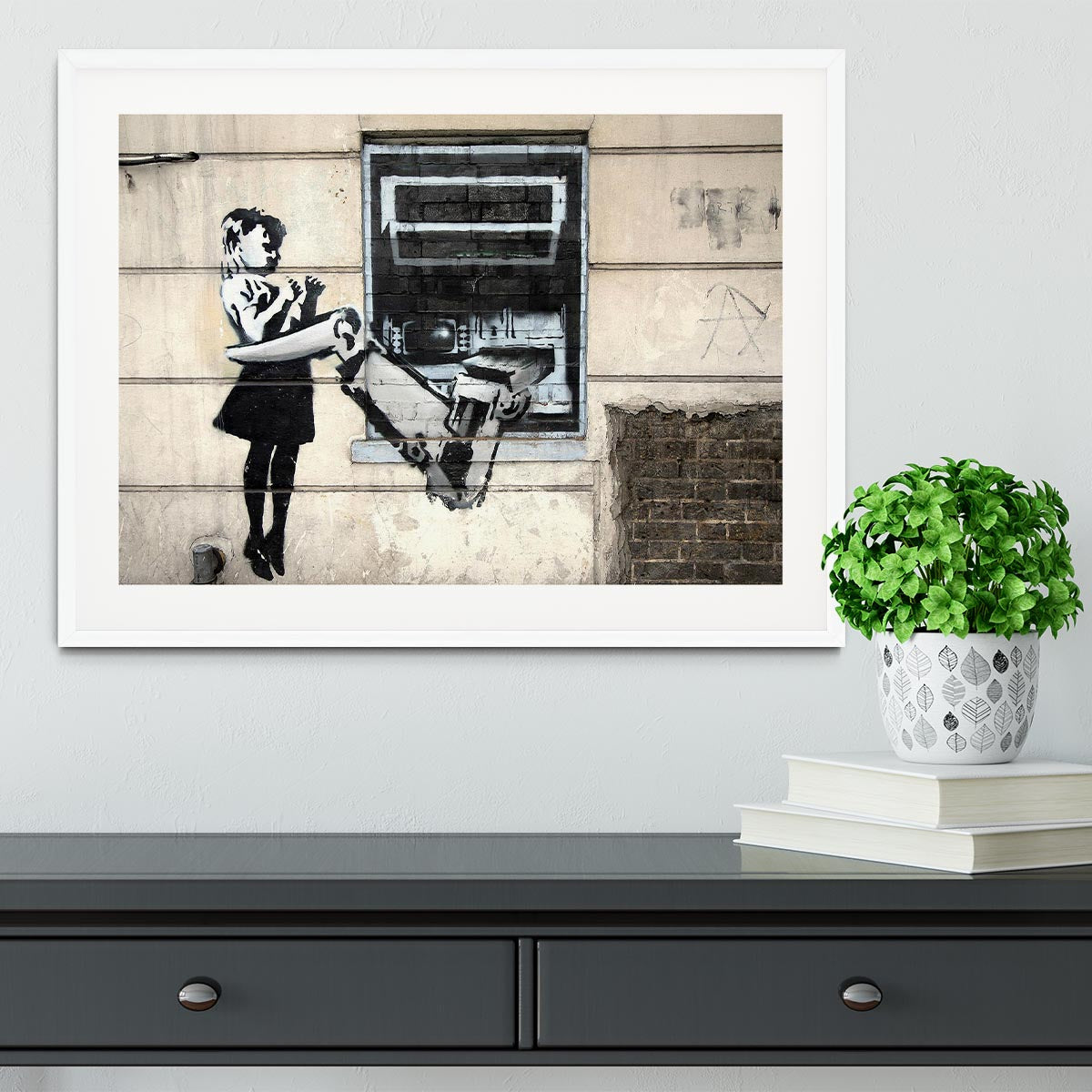 Banksy Cash Machine Girl Framed Print - Canvas Art Rocks - 5