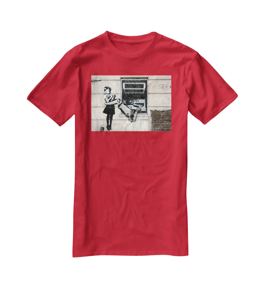 Banksy Cash Machine Girl T-Shirt - Canvas Art Rocks - 4