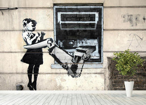 Banksy Cash Machine Girl Wall Mural Wallpaper - Canvas Art Rocks - 4