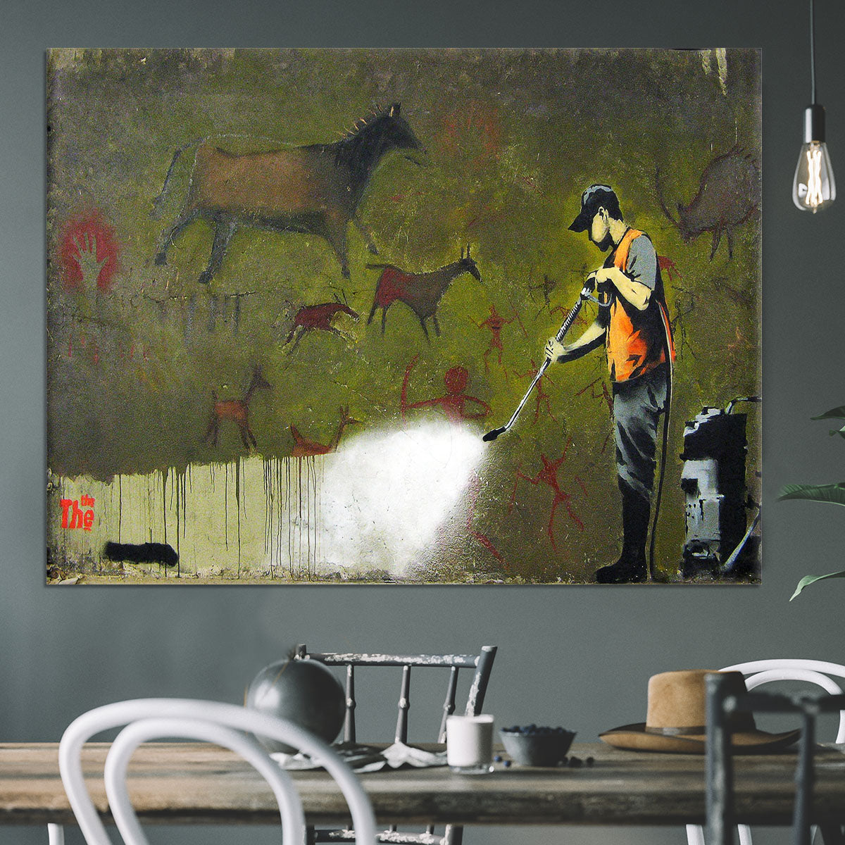 Banksy Cave Graffiti Removal Canvas Print or Poster - Canvas Art Rocks - 3