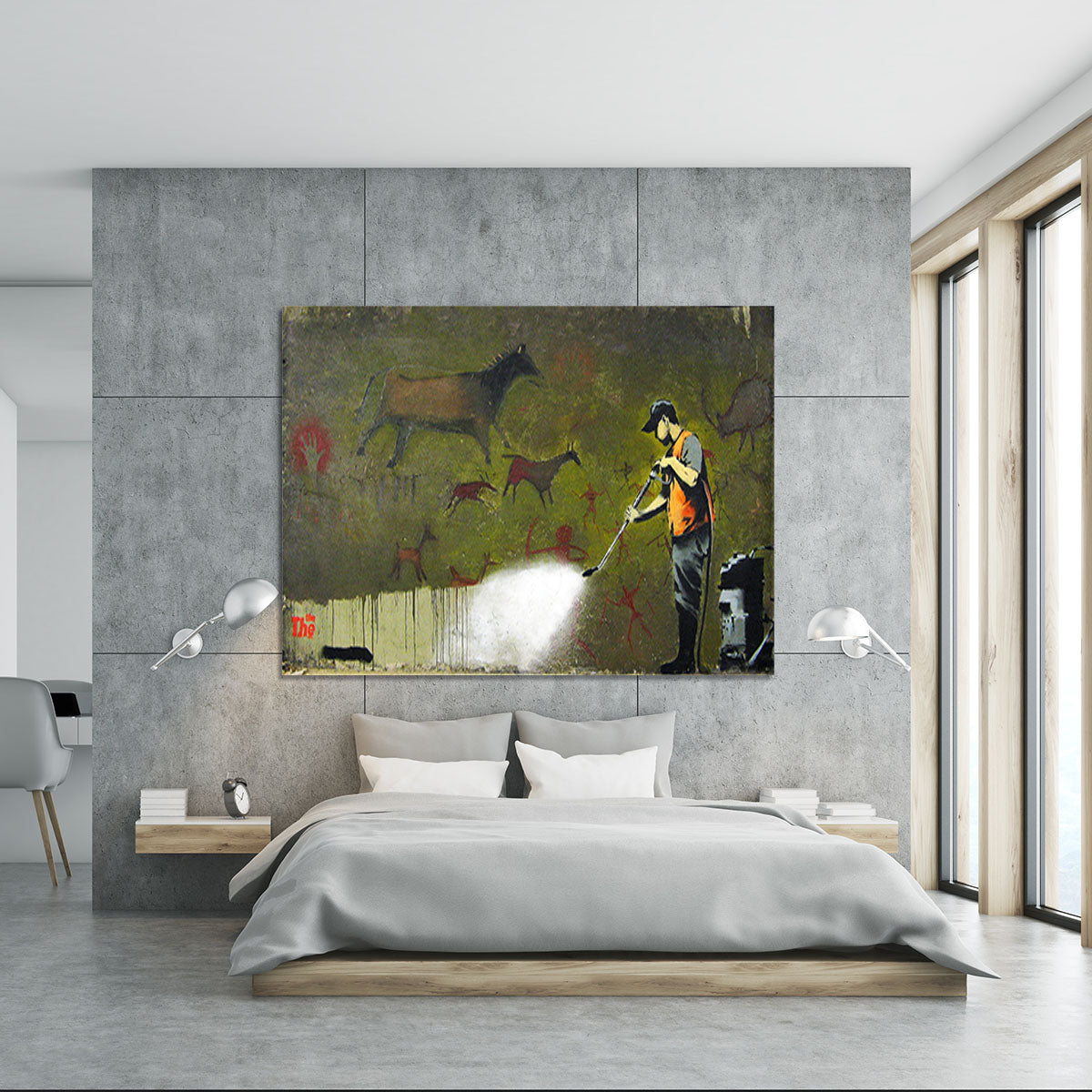 Banksy Cave Graffiti Removal Canvas Print or Poster - Canvas Art Rocks - 5