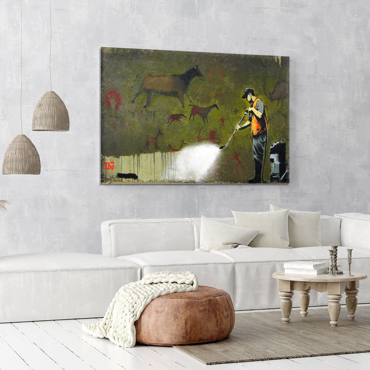 Banksy Cave Graffiti Removal Canvas Print or Poster - Canvas Art Rocks - 6