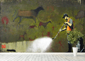Banksy Cave Graffiti Removal Wall Mural Wallpaper - Canvas Art Rocks - 4