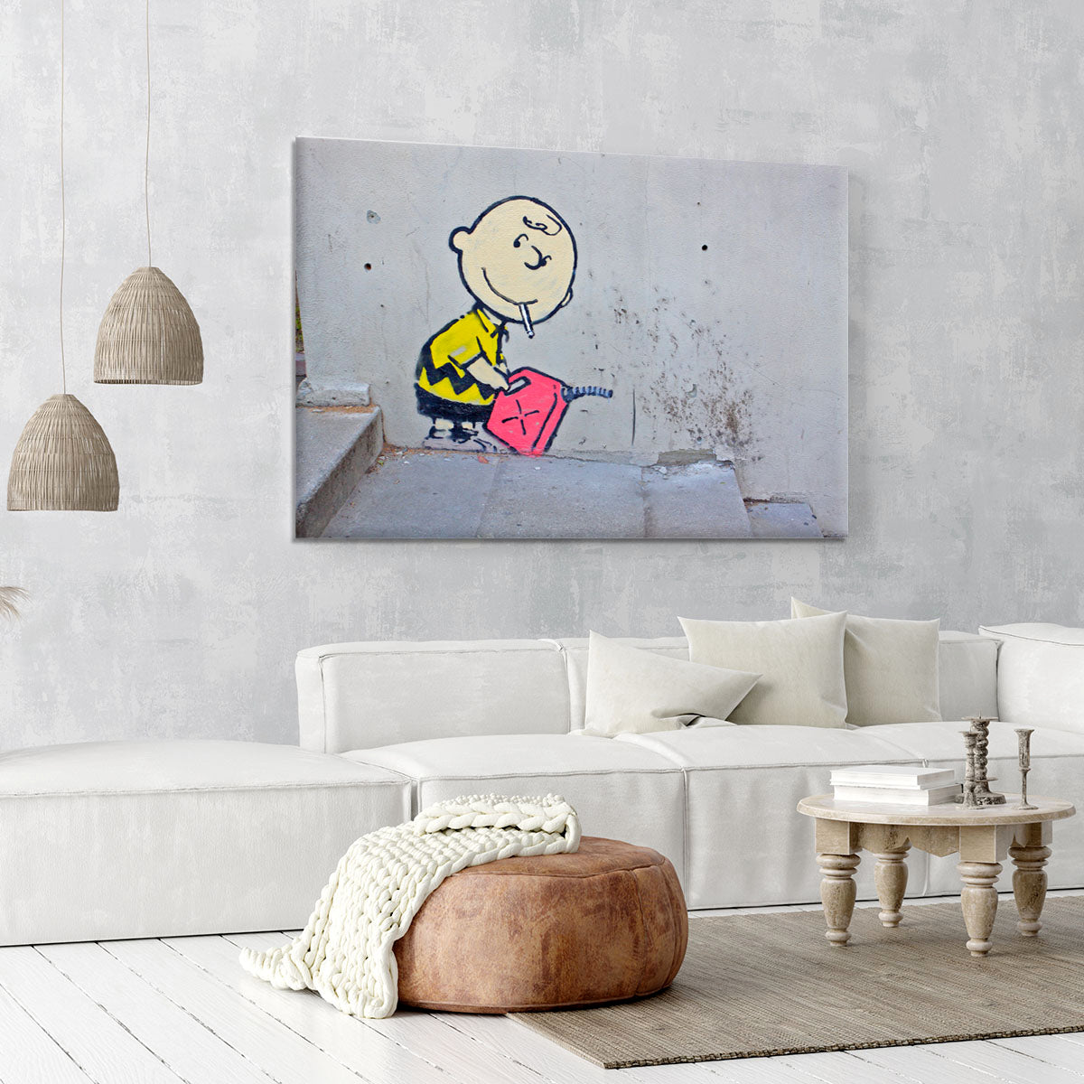 Banksy Charlie Brown - Naughty Boy Canvas Print or Poster - Canvas Art Rocks - 6