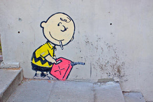Banksy Charlie Brown - Naughty Boy Wall Mural Wallpaper - Canvas Art Rocks - 1