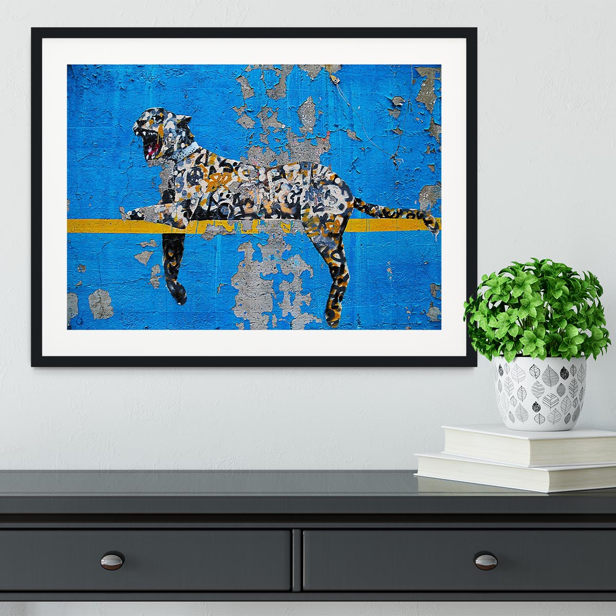 Banksy Cheetah Framed Print - Canvas Art Rocks - 1