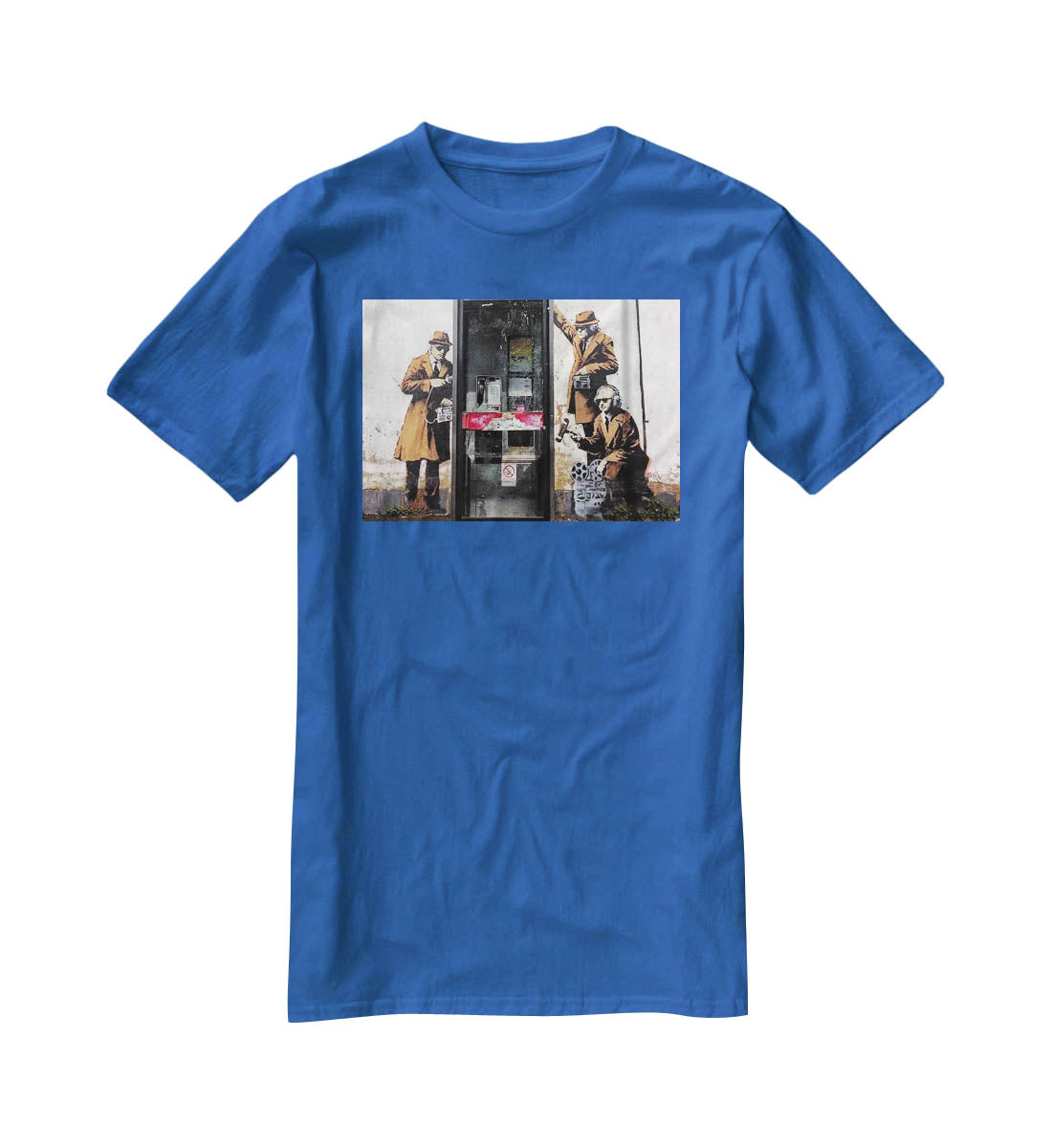 Banksy Cheltenham Telephone Box Spies T-Shirt - Canvas Art Rocks - 2