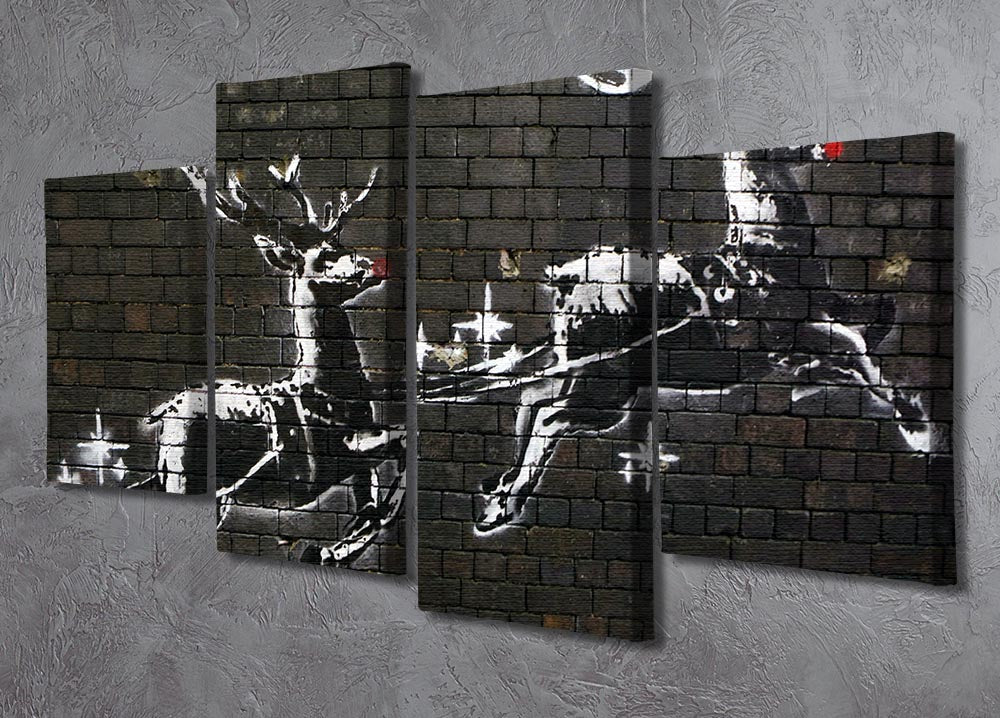 Banksy Christmas 4 Split Panel Canvas - Canvas Art Rocks - 2