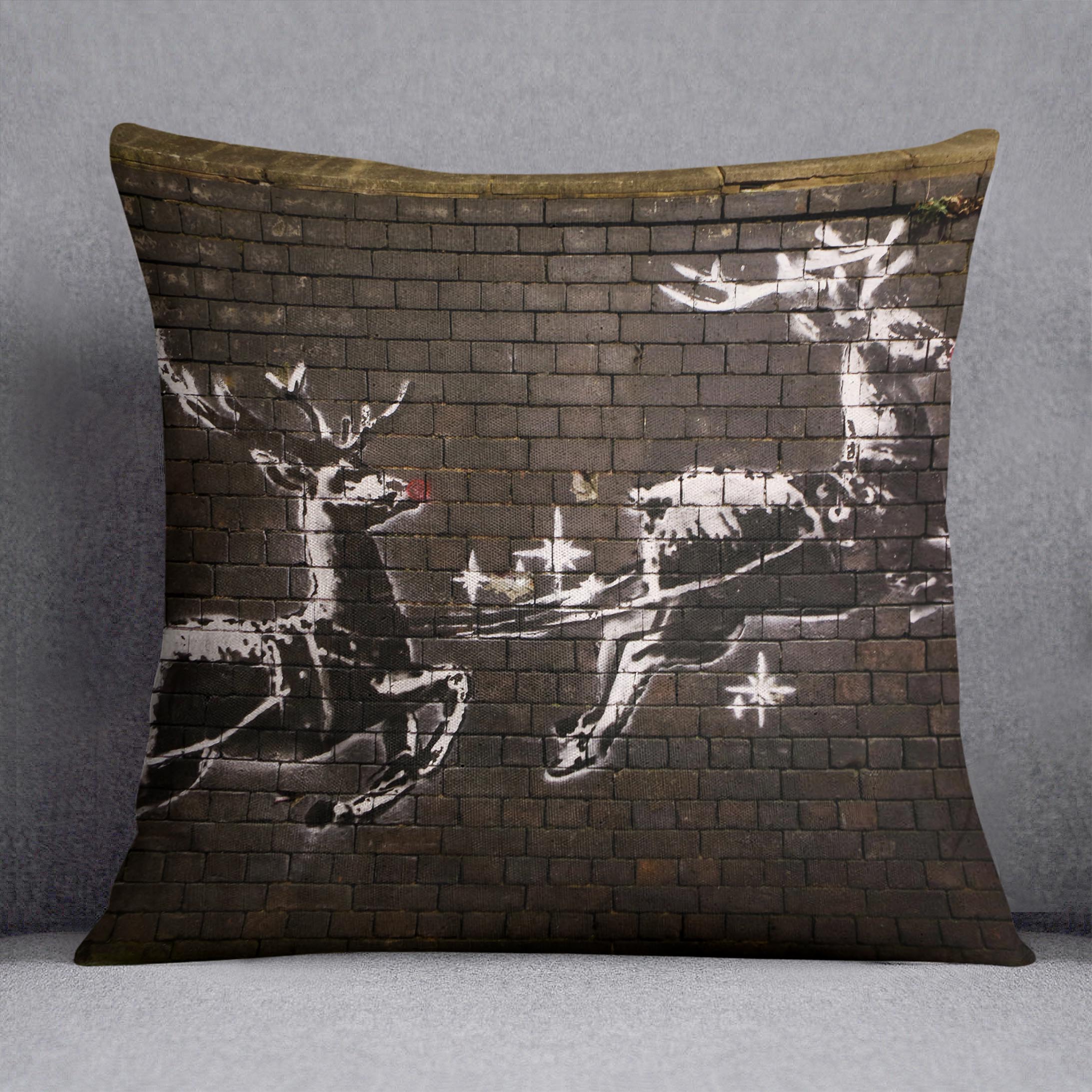 Banksy Christmas Cushion