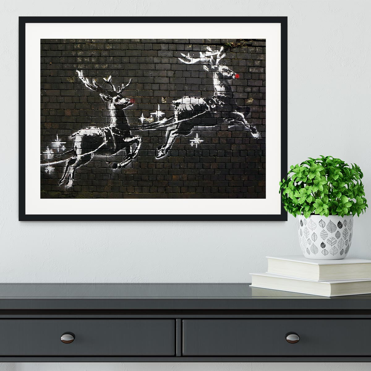 Banksy Christmas Framed Print - Canvas Art Rocks - 1