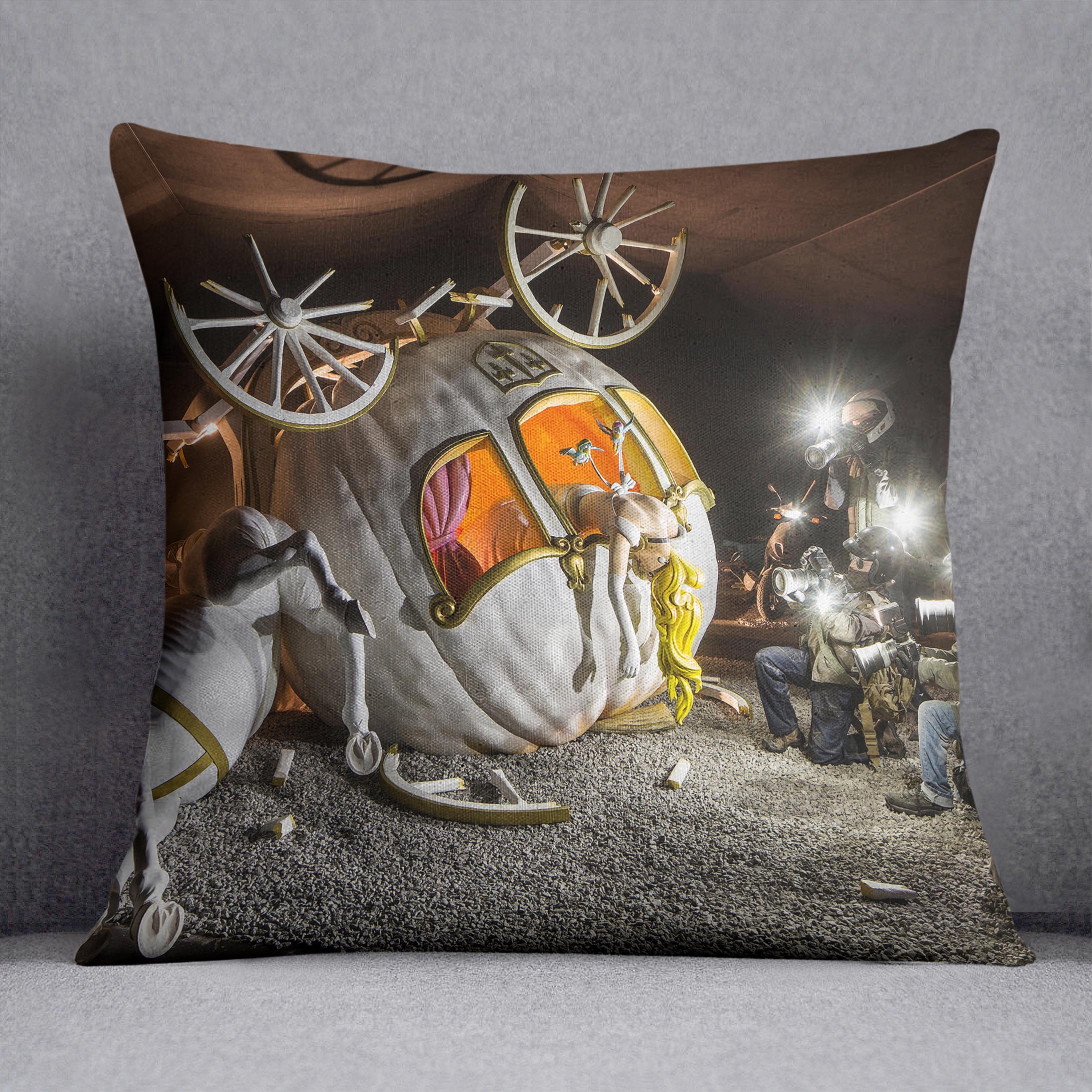 Banksy Cinderella Carriage Cushion