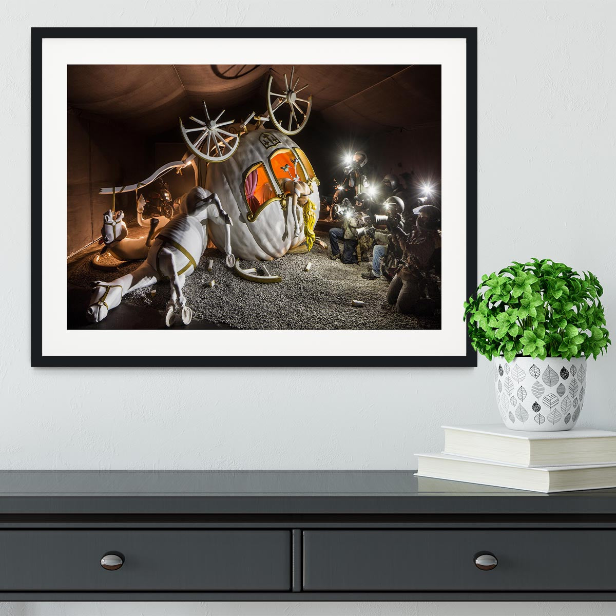 Banksy Cinderella Carriage Framed Print - Canvas Art Rocks - 1