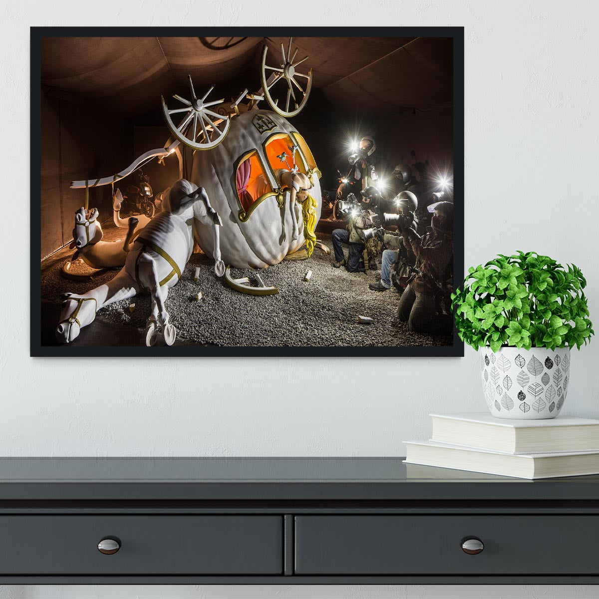 Banksy Cinderella Carriage Framed Print - Canvas Art Rocks - 2