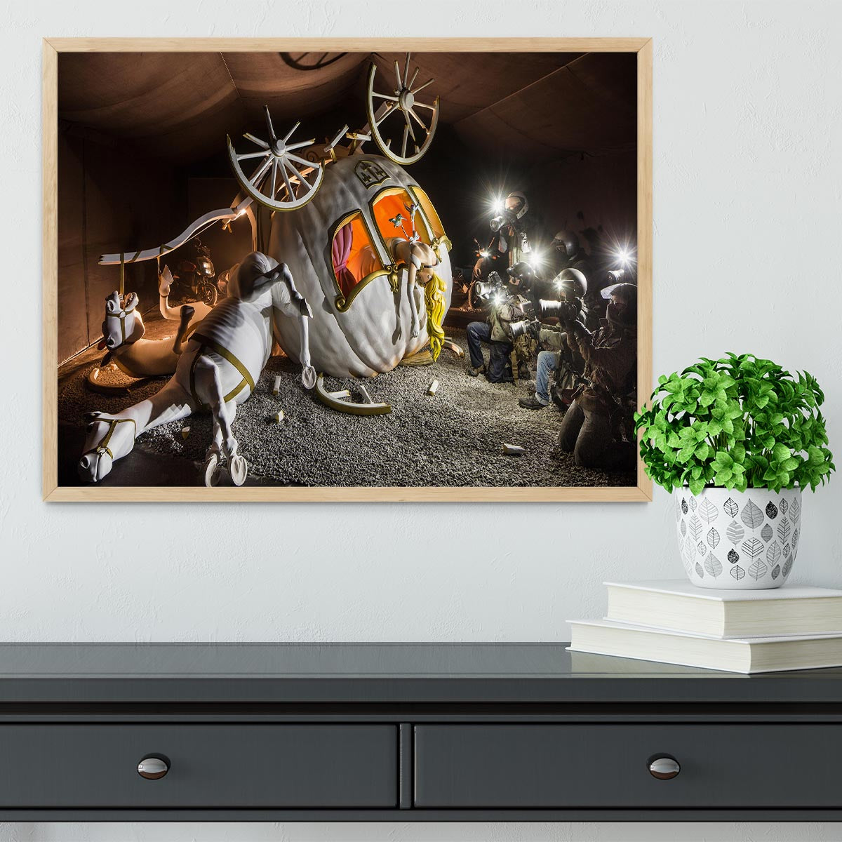 Banksy Cinderella Carriage Framed Print - Canvas Art Rocks - 4