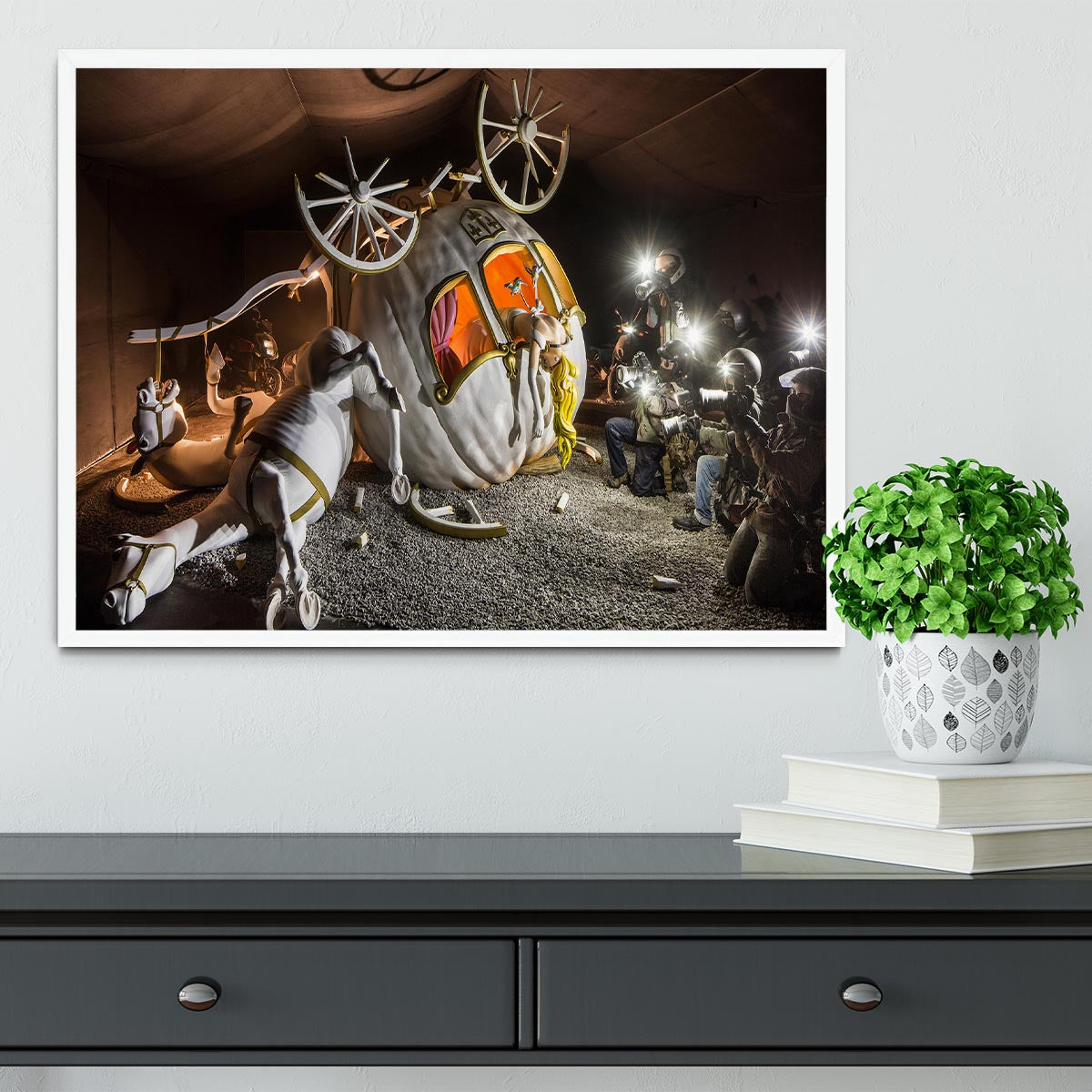 Banksy Cinderella Carriage Framed Print - Canvas Art Rocks -6