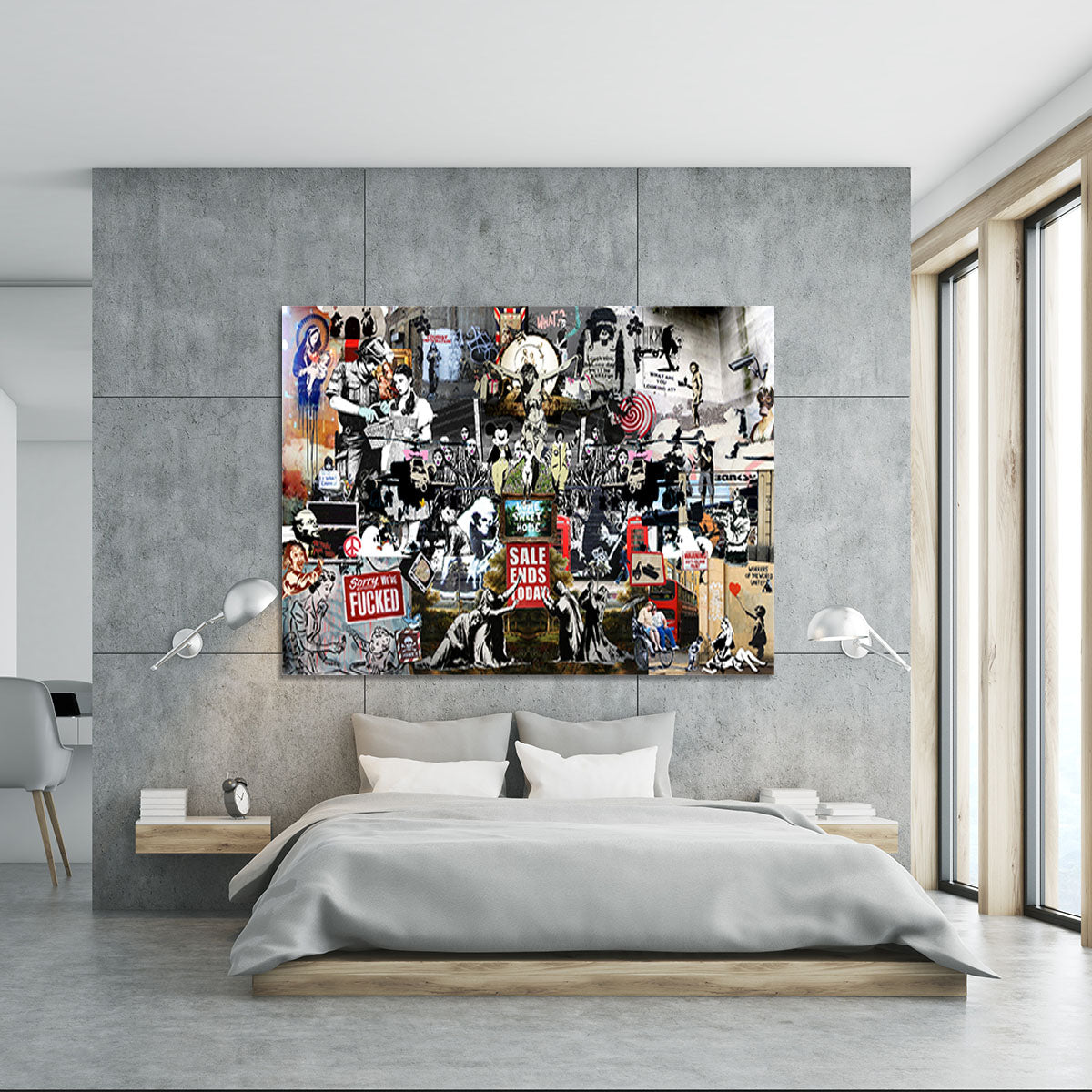 Banksy Collage Canvas Print or Poster - Canvas Art Rocks - 5