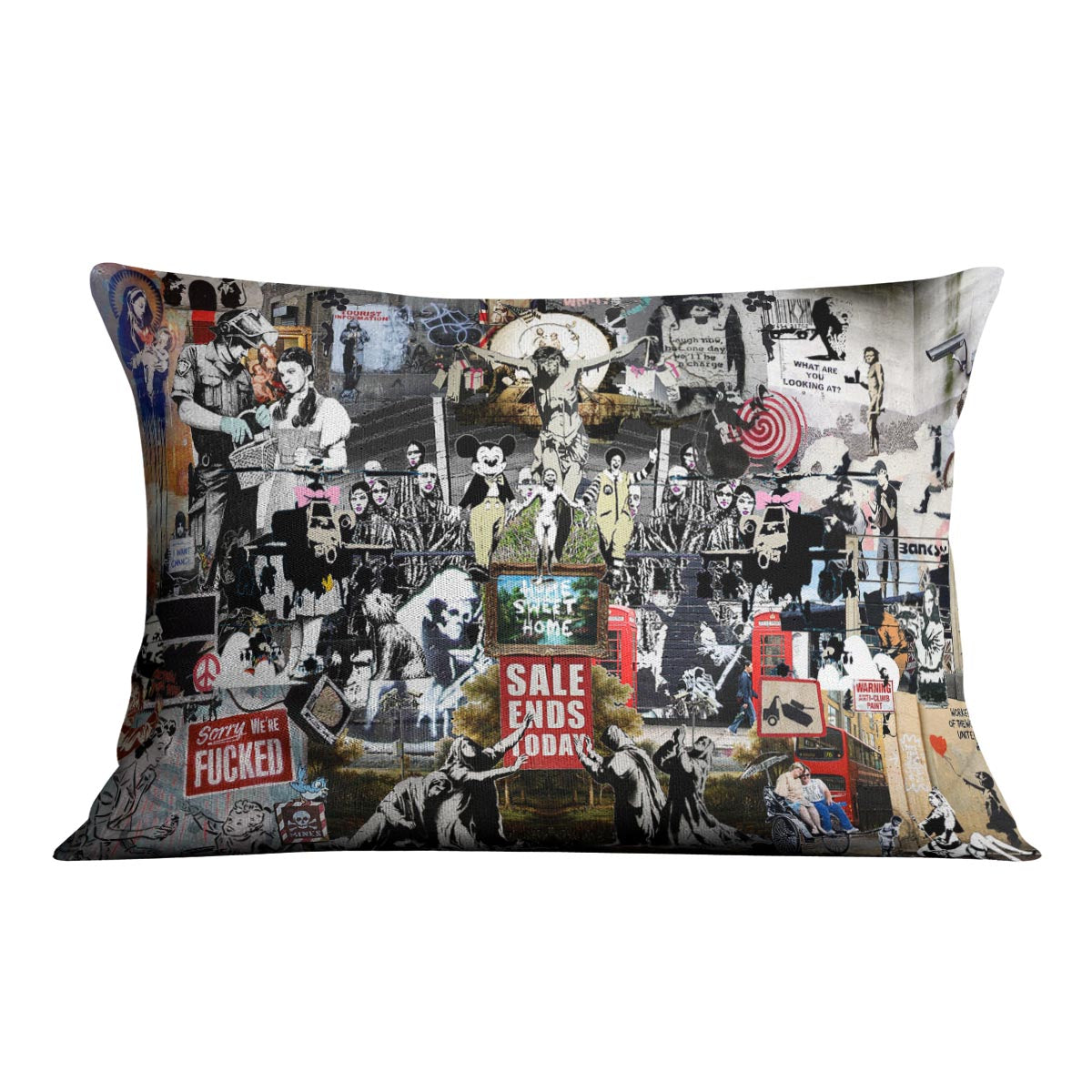 Banksy Collage Cushion