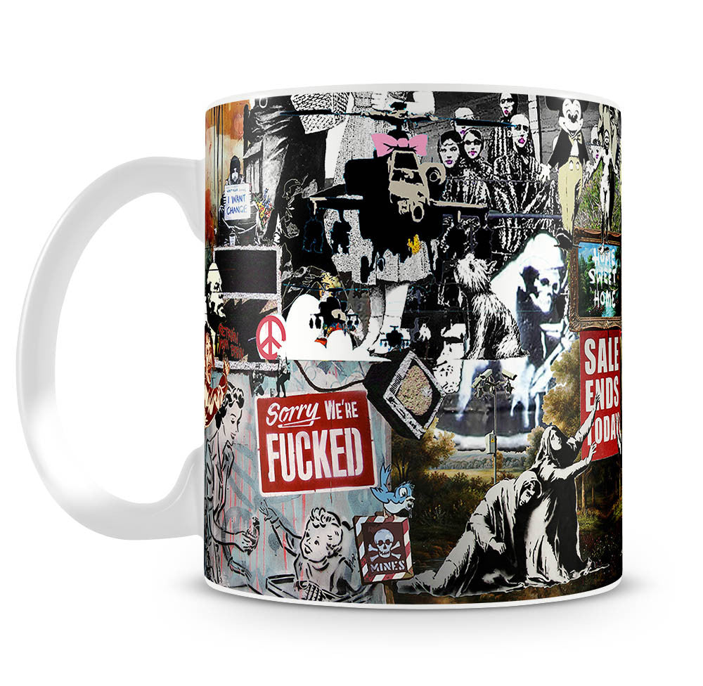 Banksy Collage Mug - Canvas Art Rocks