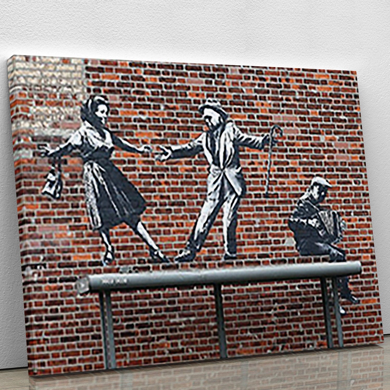 Banksy Couple Dancing Canvas Print or Poster - Canvas Art Rocks - 1